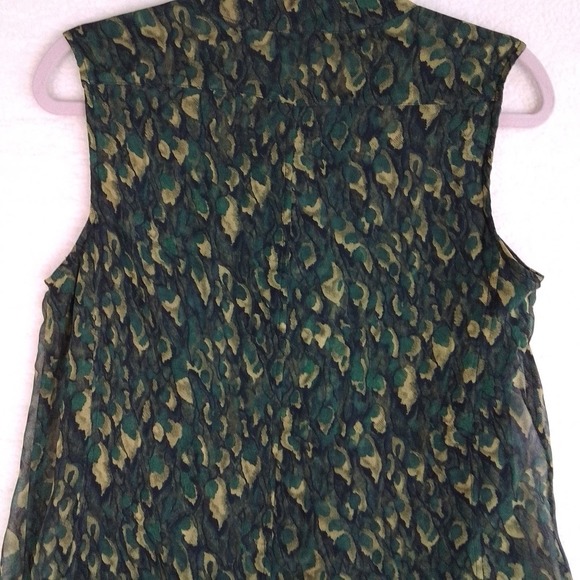Donna Karan Silk Sleeveless Blouse Size Small in Camouflage - Picture 6 of 10